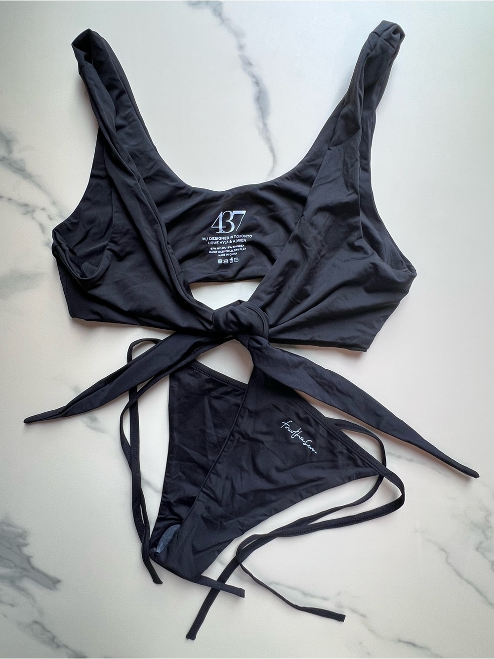 437 Swim The Kenzie Top w/ 437 Sanders Bottoms Both NWOT Black Size M